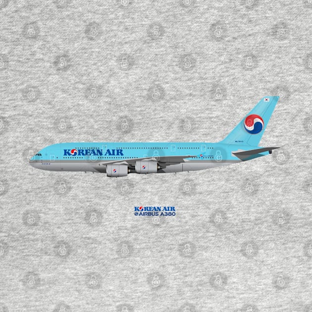 Illustration of Korean Air Airbus A380 by SteveHClark